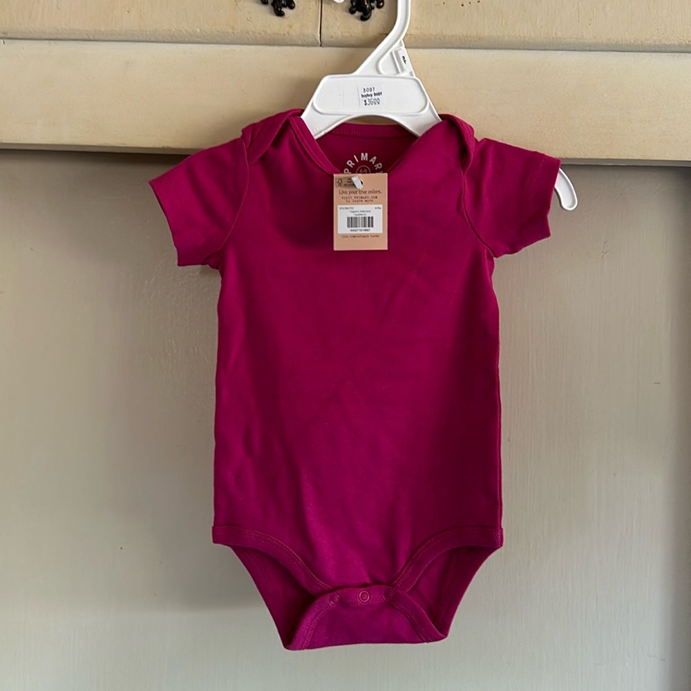 Organic cotton onesie raspberry color